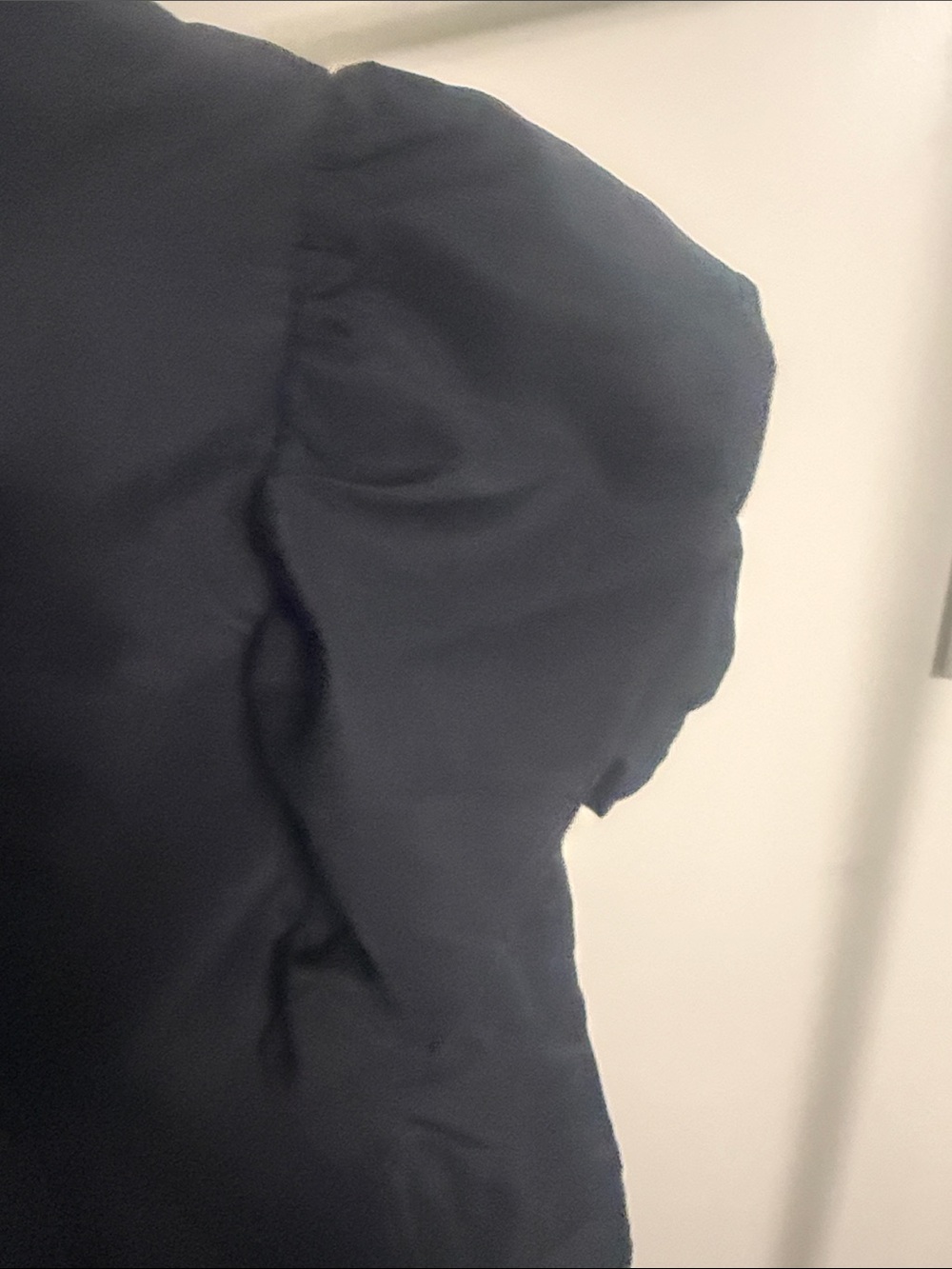 Black Ruffle-Sleeve Button Front Blouse - Picture 4 of 7